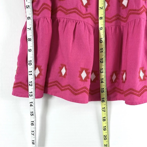 LOFT Top Womens XS Hot Pink Tiered Sleeveless  Peplum Swing Tank Linen Blend Top - Picture 10 of 12